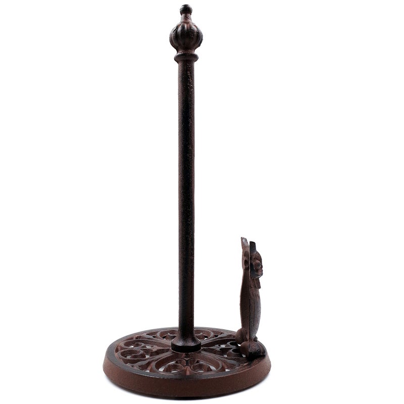 Jetland Vintage Standing Paper Towels Holder, Cast Iron Owl Kitchen Paper Stand with Non-slip Base, Antique Brown for Kitchen Bathroom Home Deco, Owl - Image 4